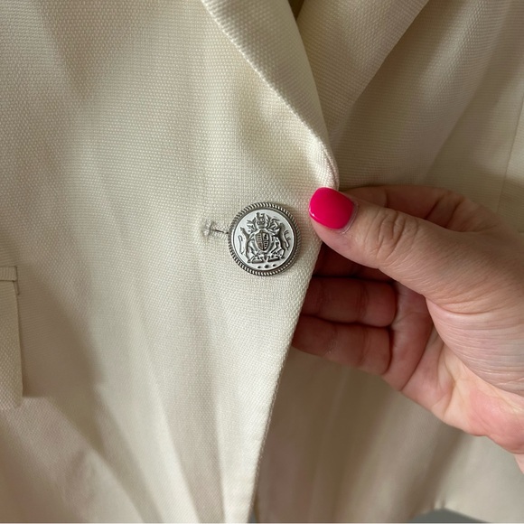 Veronica Beard Danielle One Button Dickey Cropped Blazer Jacket Ivory - Picture 7 of 11